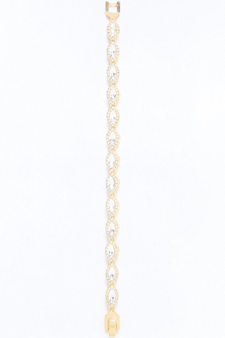 Seek No Evil Iced Evil Eye Bracelet - Gold