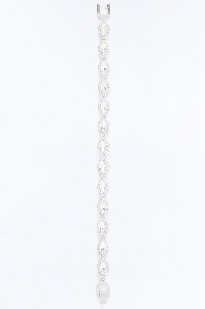 Seek No Evil Iced Evil Eye Bracelet - Silver