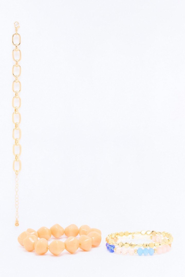 Perfect Catch 4 Piece Bracelet Set - Peach/combo
