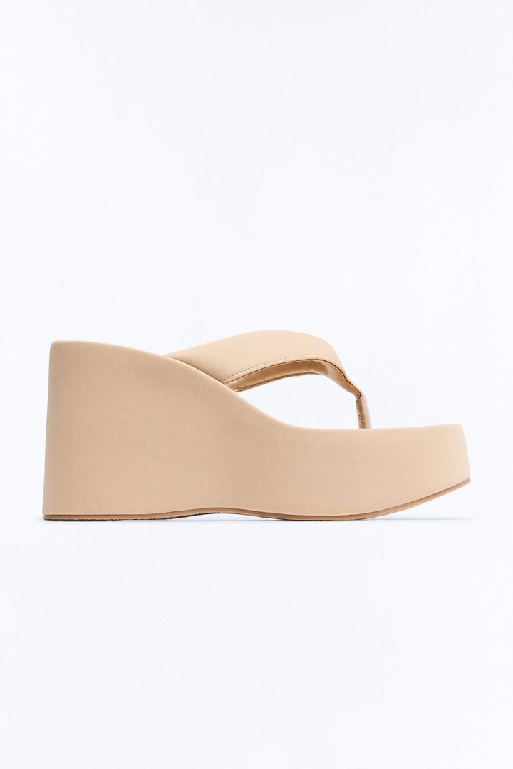 Lani Thong Platform Wedges - Taupe