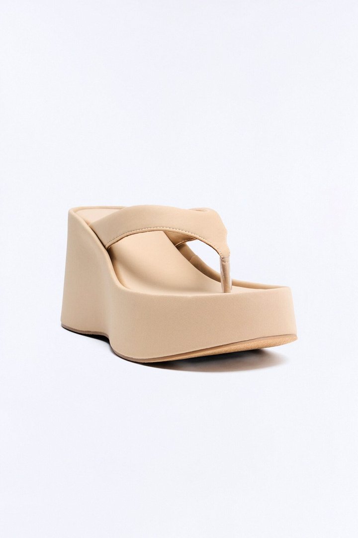Lani Thong Platform Wedges - Taupe