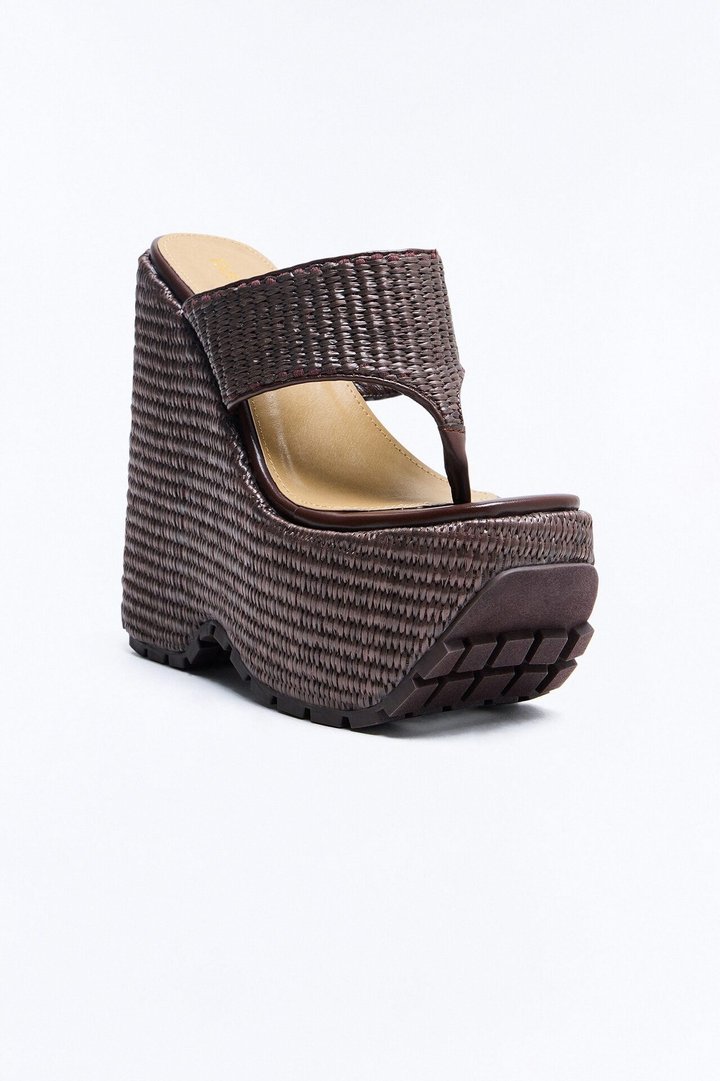 Chase The Sun Platform Wedges - Chocolate