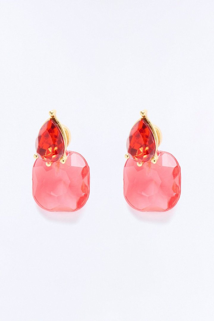 What A Gem Stud Earrings - Red
