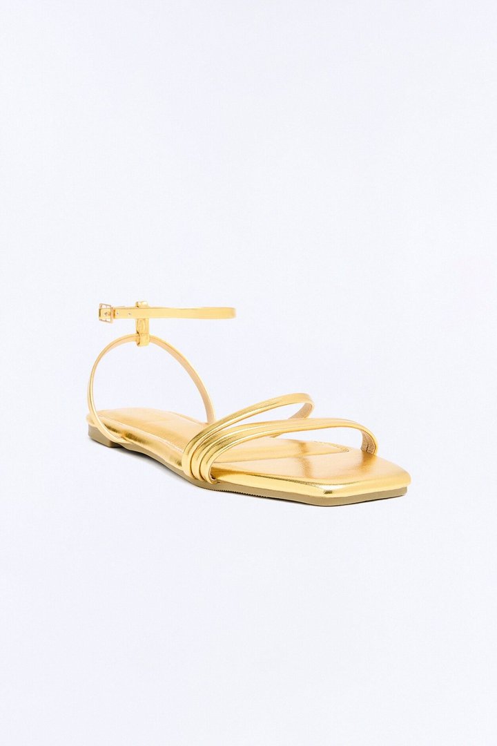 Baja Strappy Flat Sandals - Gold