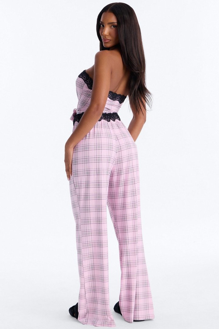 Sleeping Pretty Always Tube Top PJ Flare Pant Set - Pink