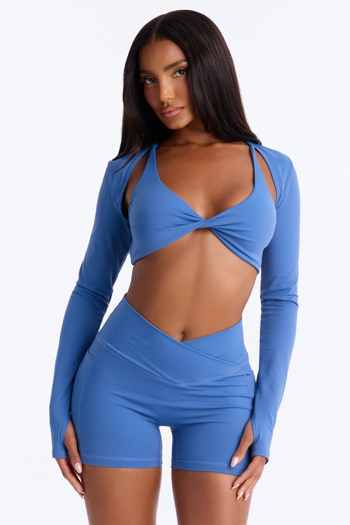 Blair Active 3 Piece Short Set - Slate Blue