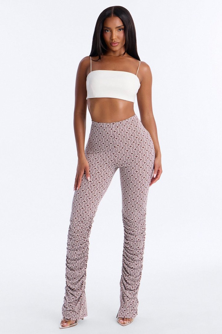 Labeled Luxe Stacked Skinny Pant - Brown/combo