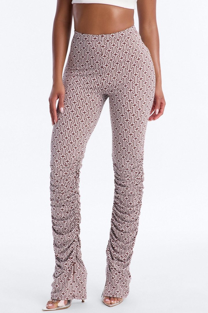 Labeled Luxe Stacked Skinny Pant - Brown/combo