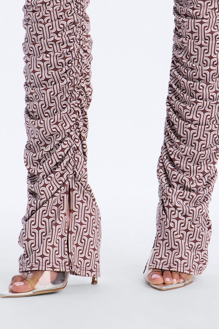 Labeled Luxe Stacked Skinny Pant - Brown/combo