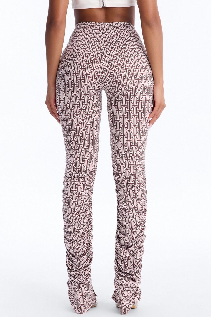 Labeled Luxe Stacked Skinny Pant - Brown/combo