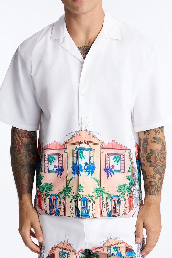 La Calle Viva Cuban Collar Shirt - Multi Color
