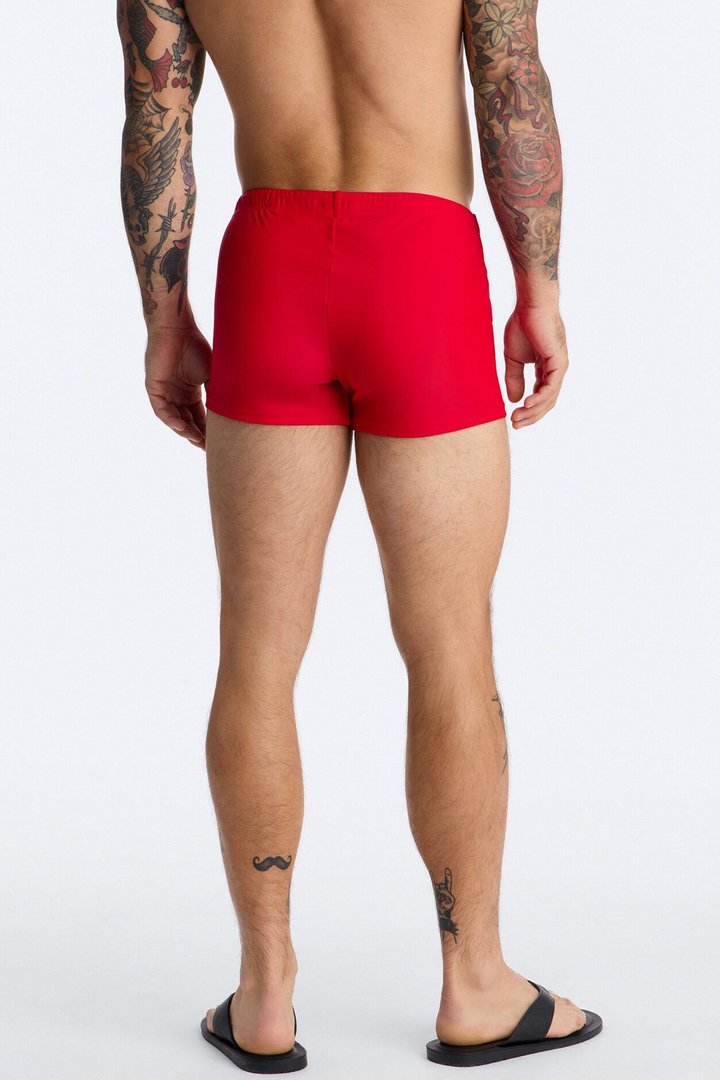 Boxy Fit Stretch Swim Brief - Red