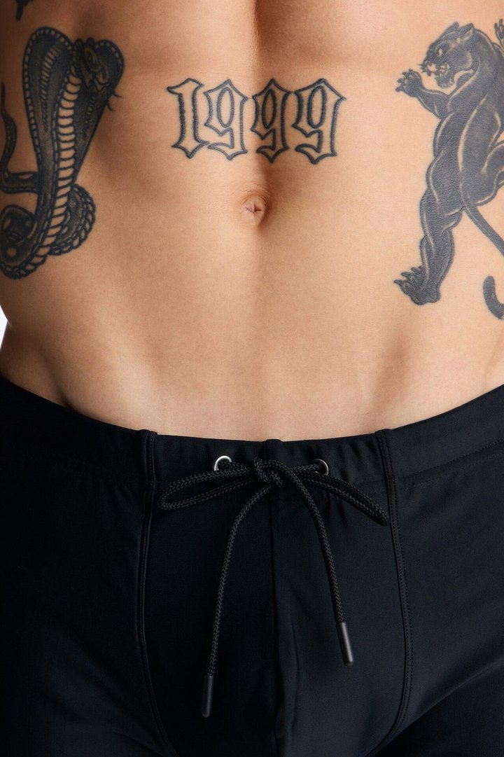 Boxy Fit Stretch Swim Brief - Black
