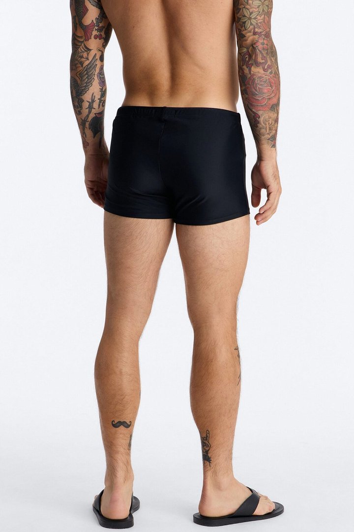 Boxy Fit Stretch Swim Brief - Black