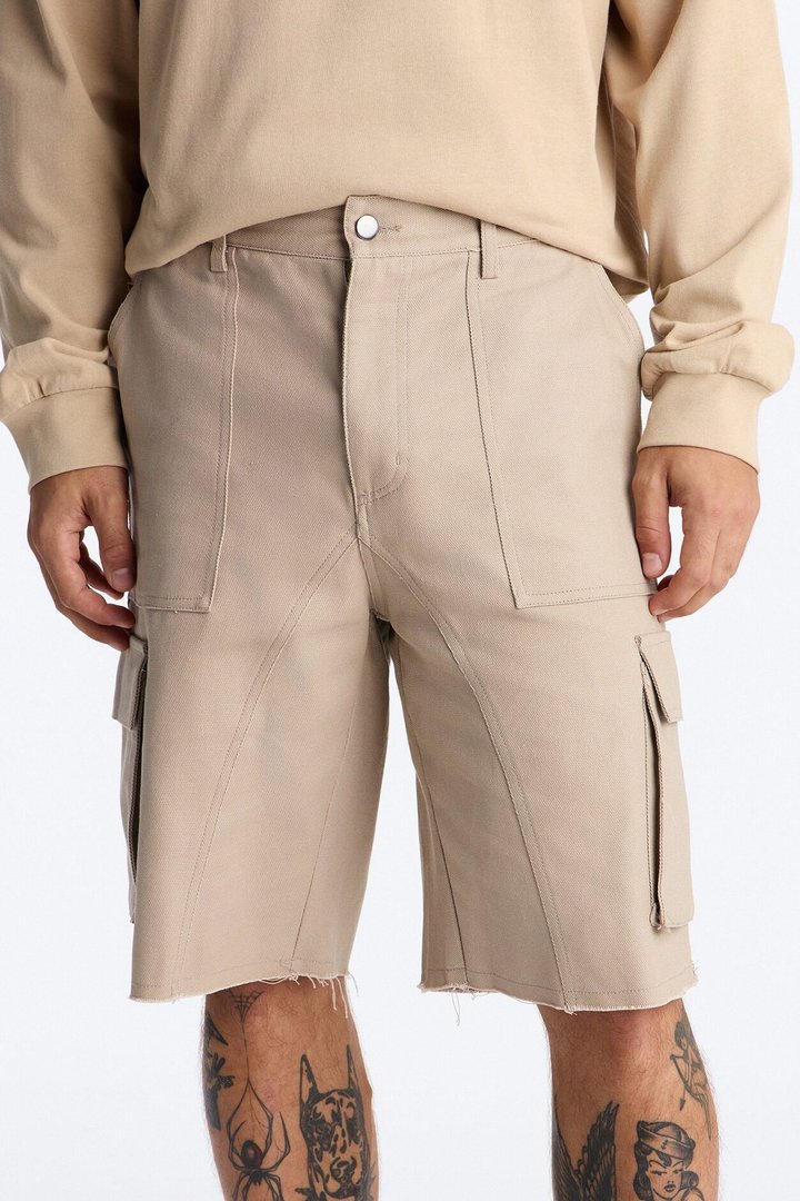 Twill Cargo Short - Khaki