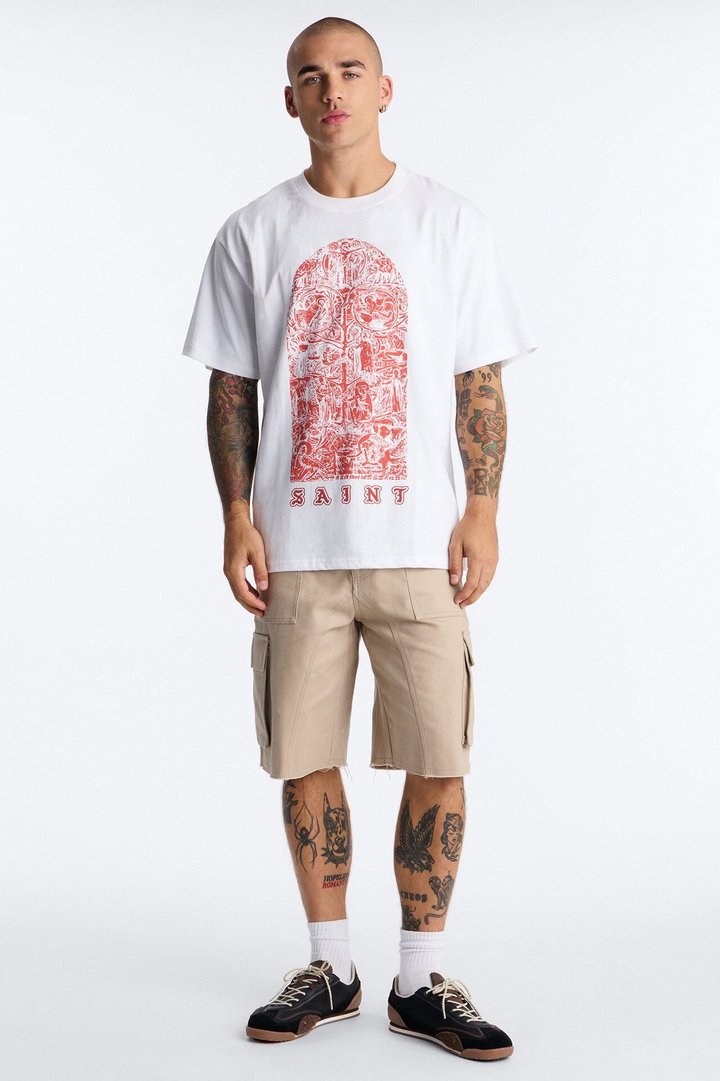 Forever Saint Oversized Short Sleeve Tee - White