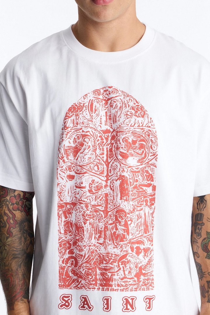 Forever Saint Oversized Short Sleeve Tee - White