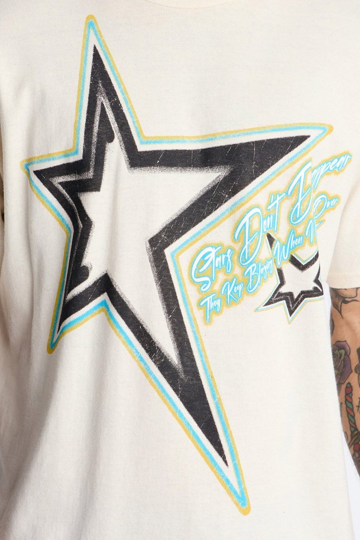 Stars Don't Disappear Oversized Short Sleeve Tee - Natural