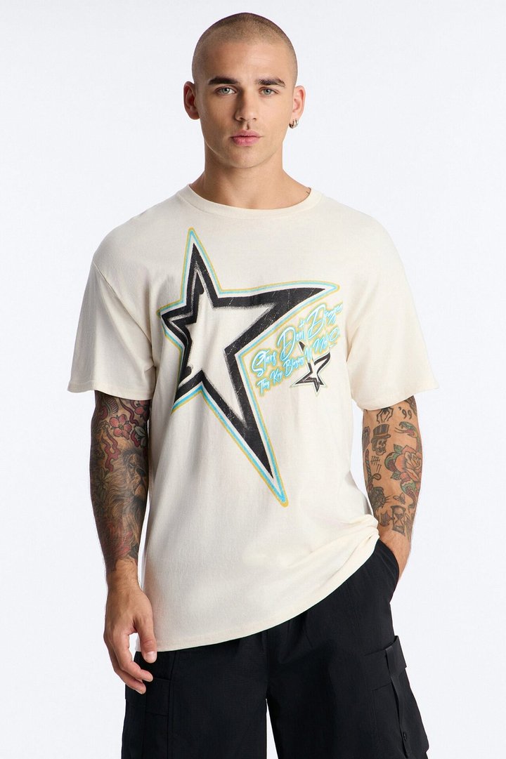 Stars Don't Disappear Oversized Short Sleeve Tee - Natural