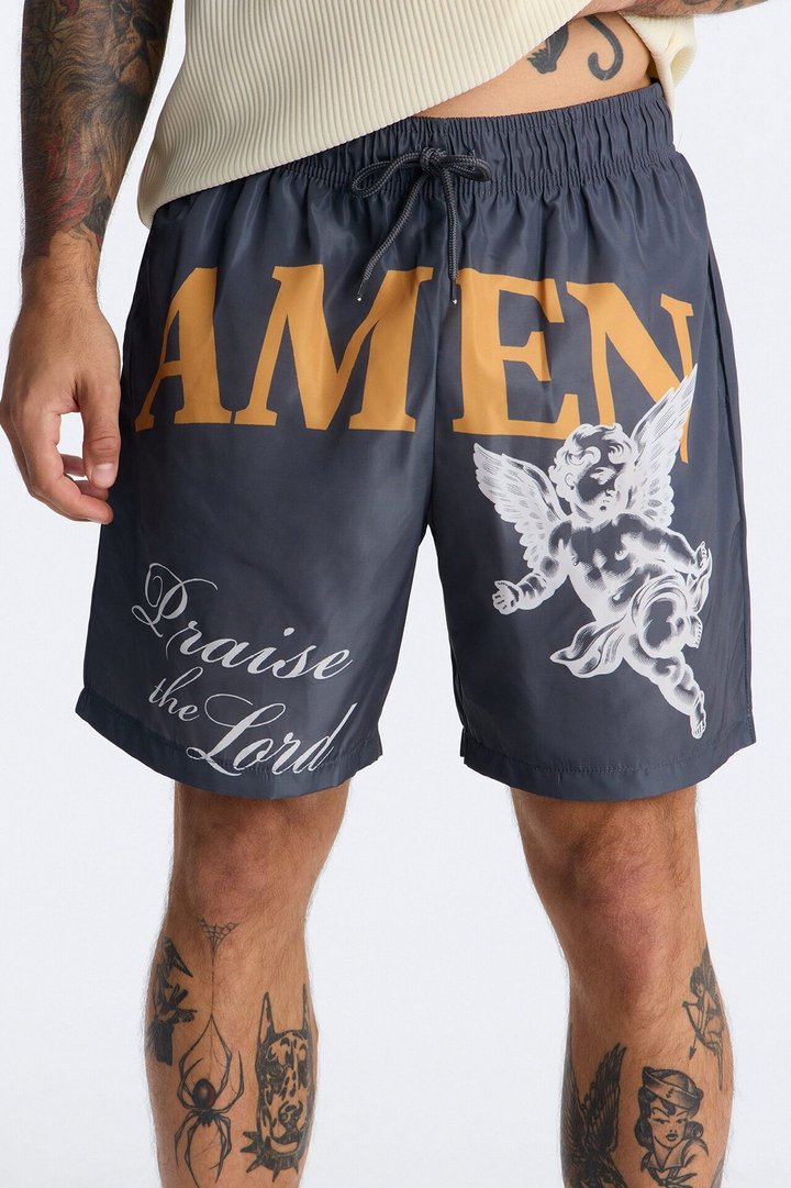 Amen Drift Swim Trunk 7″ - Grey