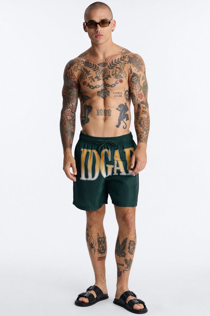 IDGAF Swim Trunk 7″ - Hunter Green