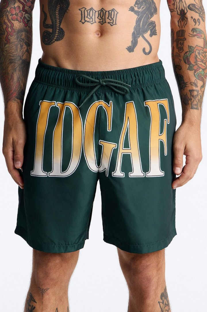 IDGAF Swim Trunk 7″ - Hunter Green