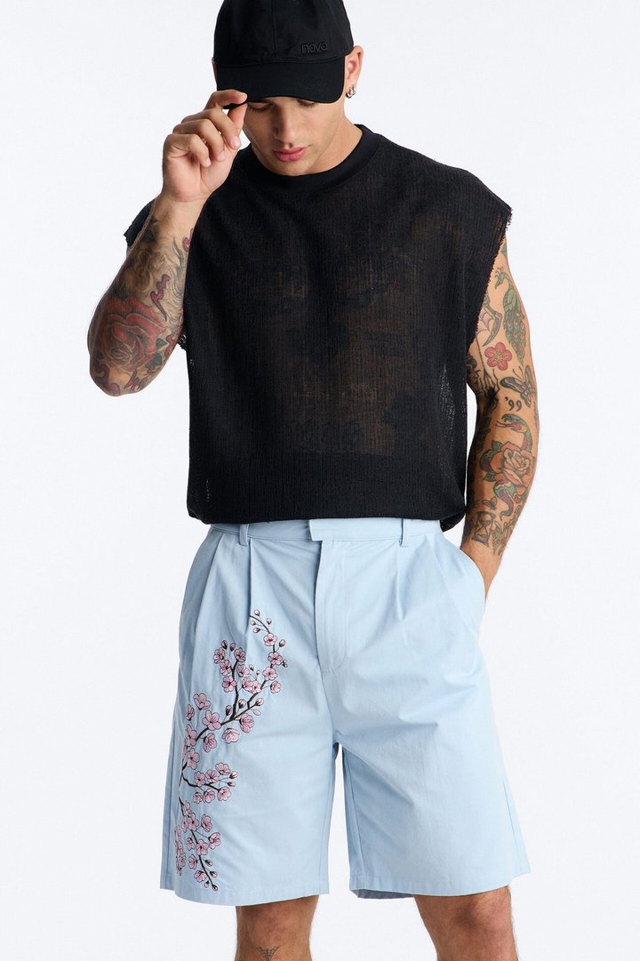 Haru Fade Stripe Short - Light Blue