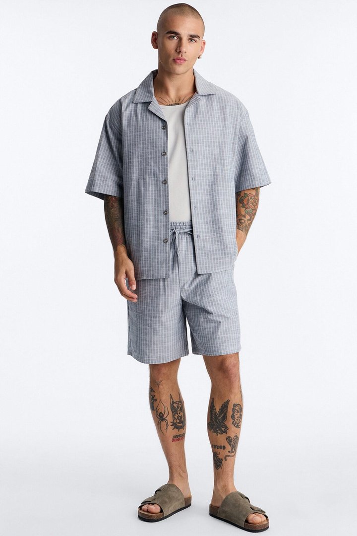 Cozy Night In Stripe Lounge Set - Charcoal/combo