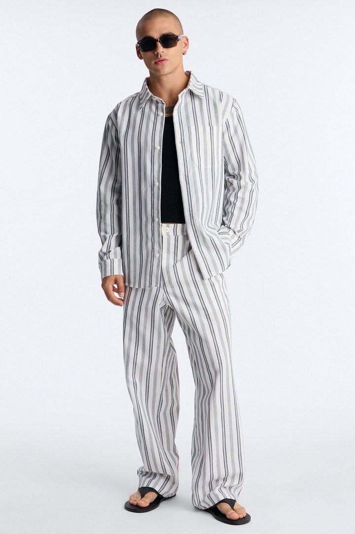 Baggy Leg Saltwater Stripes Pant - White/combo