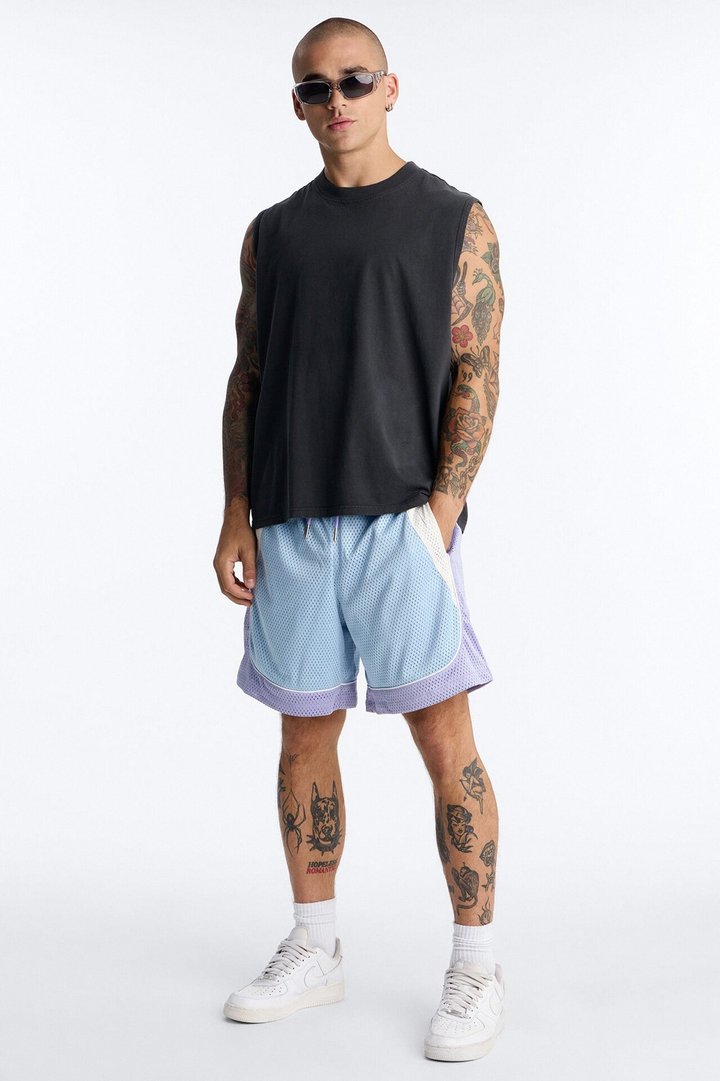 Marcello Relaxed Mesh Short - Purple/combo