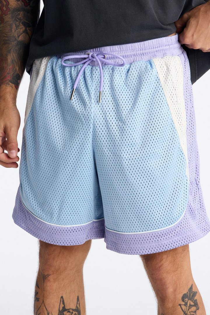 Marcello Relaxed Mesh Short - Purple/combo