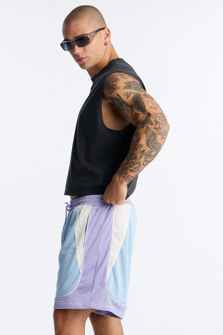 Marcello Relaxed Mesh Short - Purple/combo