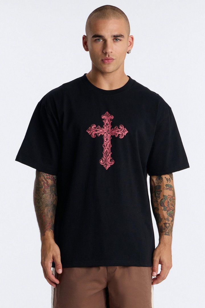 Holy Relic Oversized Short Sleeve Tee - Black
