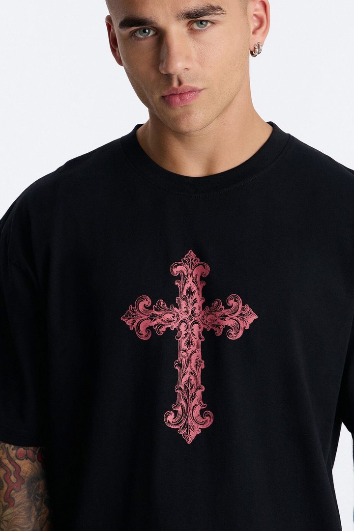 Holy Relic Oversized Short Sleeve Tee - Black