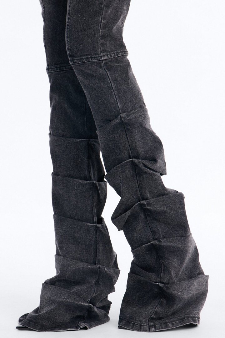 Stacks Too High Low Rise Flare Pant - BlackWash