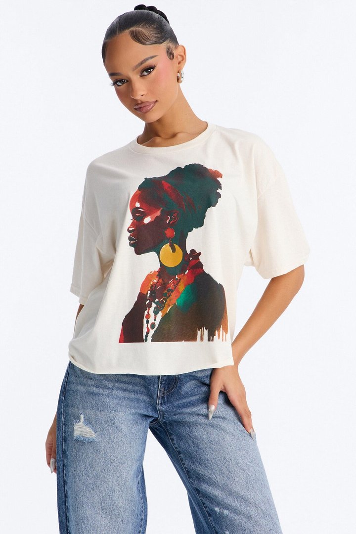 Beautiful Women Oversized Tee - Natural