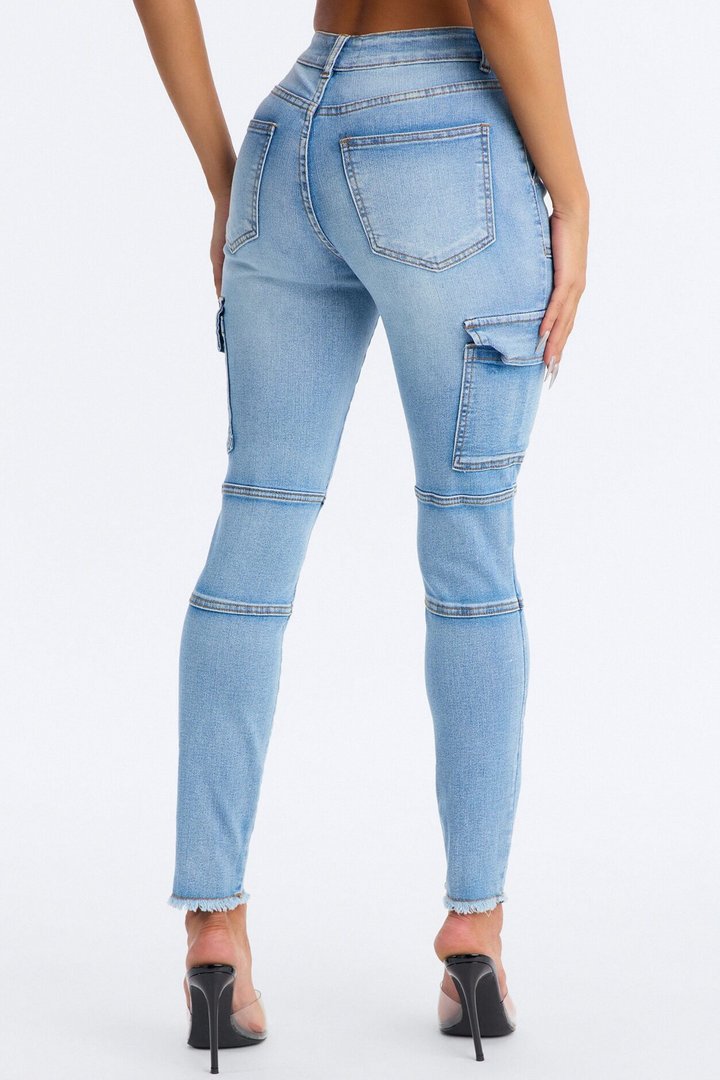 Guilty Pleasure Cargo Skinny Jeans - Light Wash