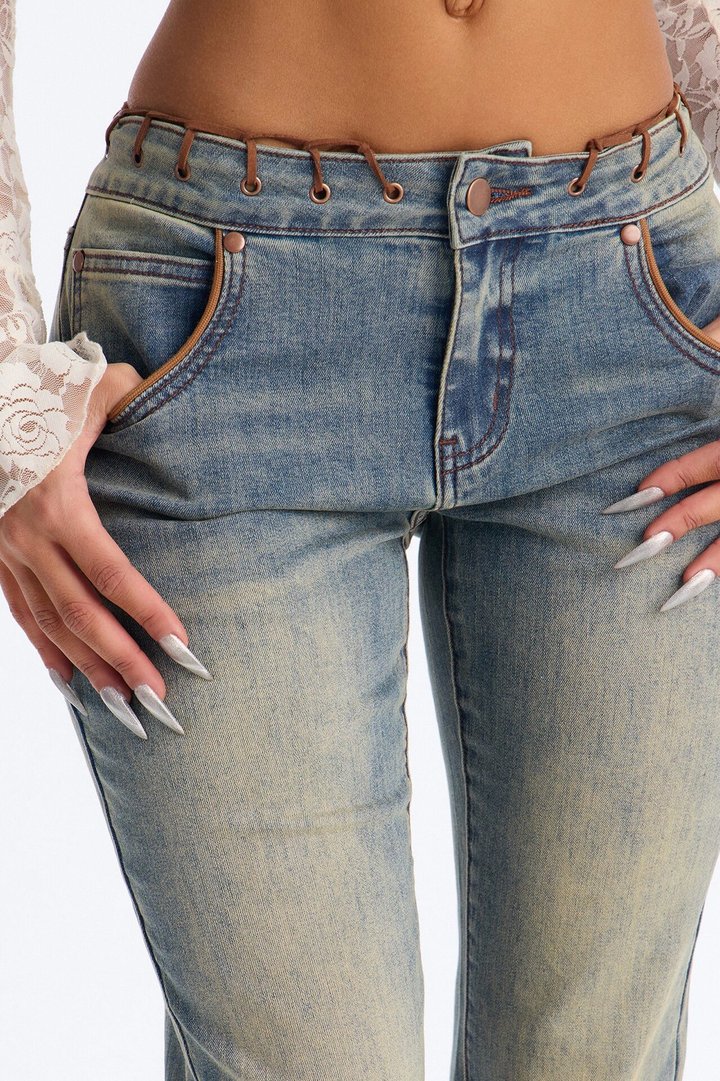 Sierra Low Rise Stretch Bootcut Jeans - Vintage Wash