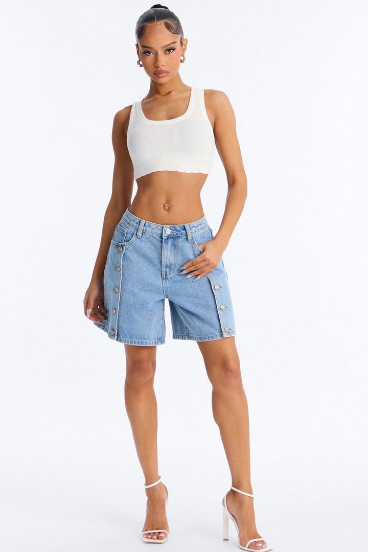 Albany Denim Bermuda Shorts - Light Wash