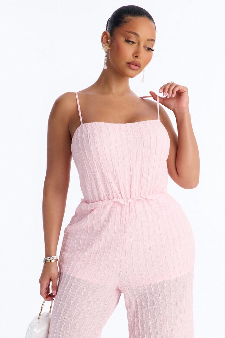 Clara Tiered Wide Leg Jumpsuit - Pink