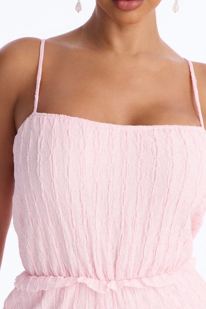 Clara Tiered Wide Leg Jumpsuit - Pink