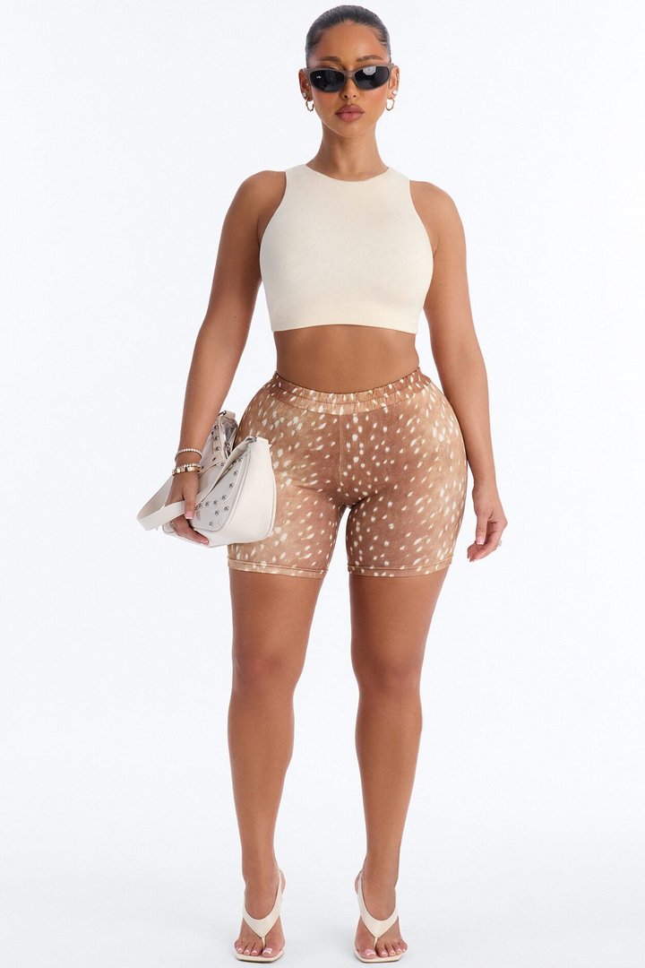 Fauna Biker Short - Brown/combo