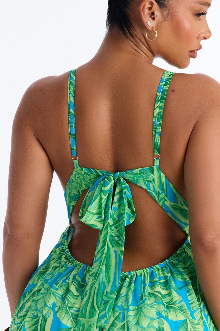 Tropic Daze Wide Leg Jumpsuit - Green