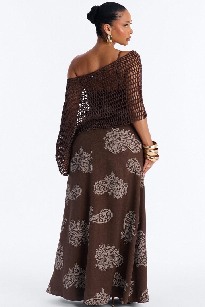 Time For A Stroll Maxi Dress Set - Brown