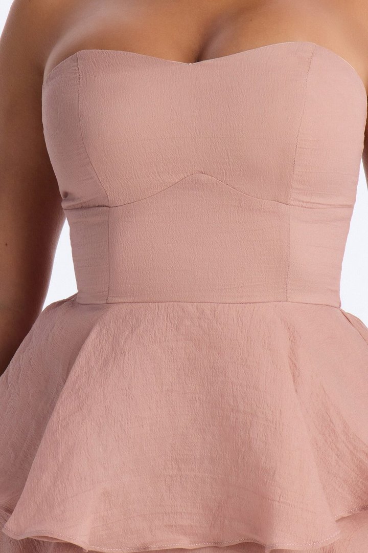 Xyla Tiered Ruffle Midi Dress - Mauve