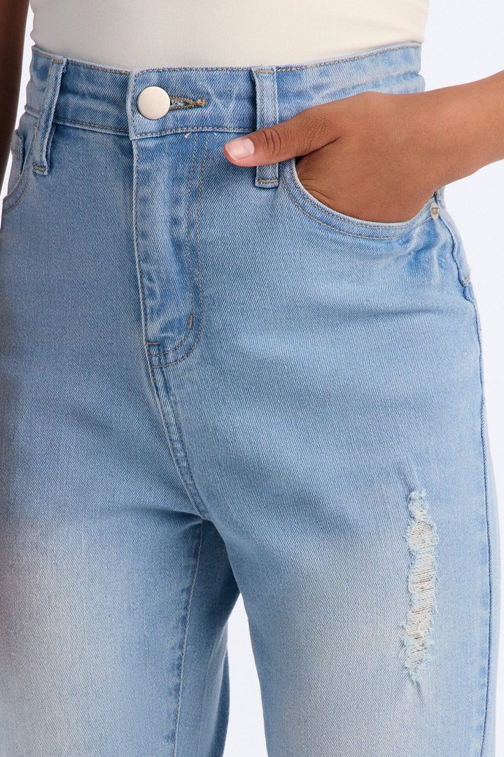 Mini Girly Ambition Ripped Skinny Jeans - Light Wash