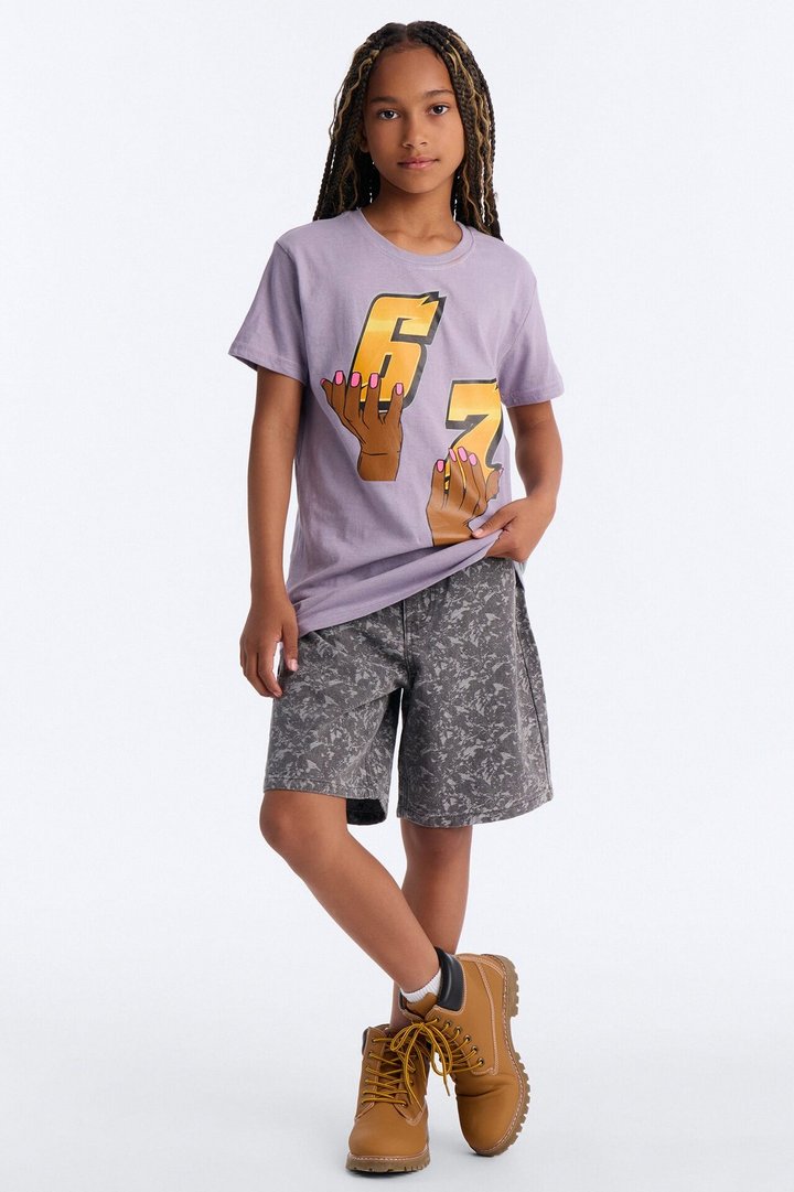 Mini Six Seven Short Sleeve Tee - Lilac