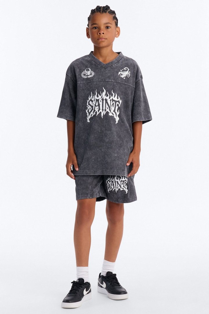 Mini Saint Forever Short Sleeve Jersey - Black Wash