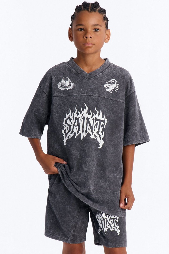 Mini Saint Forever Short Sleeve Jersey - Black Wash