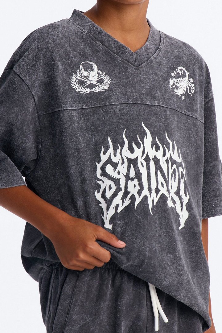 Mini Saint Forever Short Sleeve Jersey - Black Wash